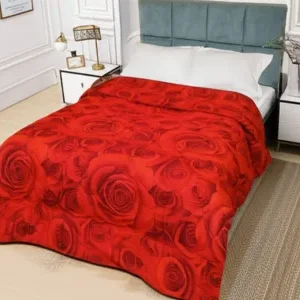 Luxury King Size Printed Comforter Red Rose